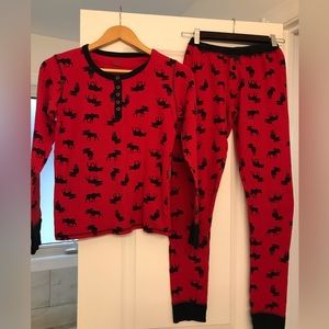 Hatley moose thermal PJs XS fits Kids XL